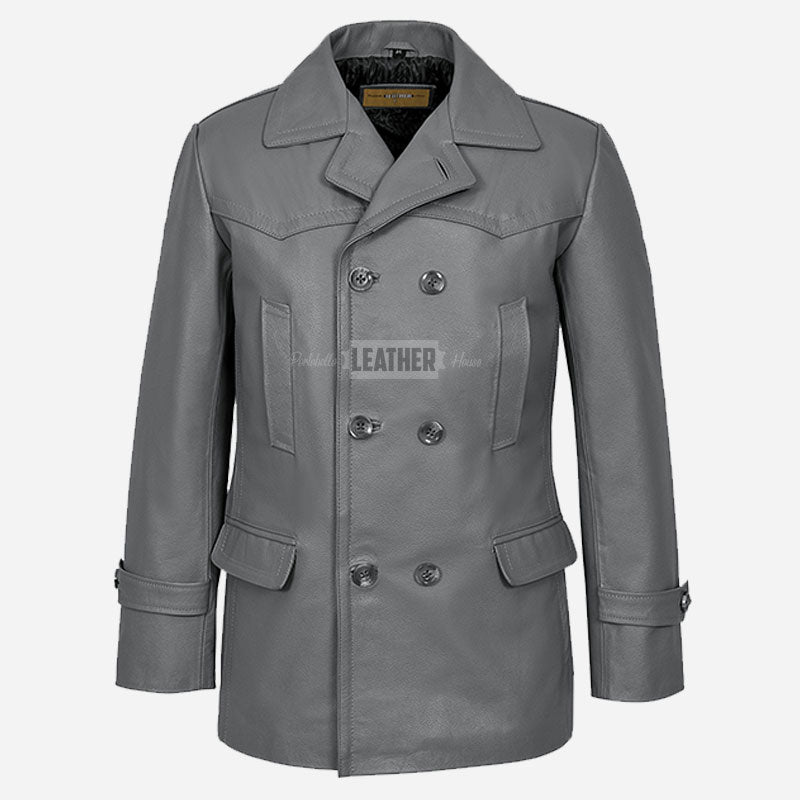 DAVID DR WHO Inspired Leather Peacoat