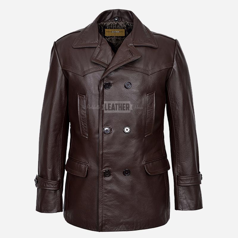 DAVID DR WHO Inspired Leather Peacoat