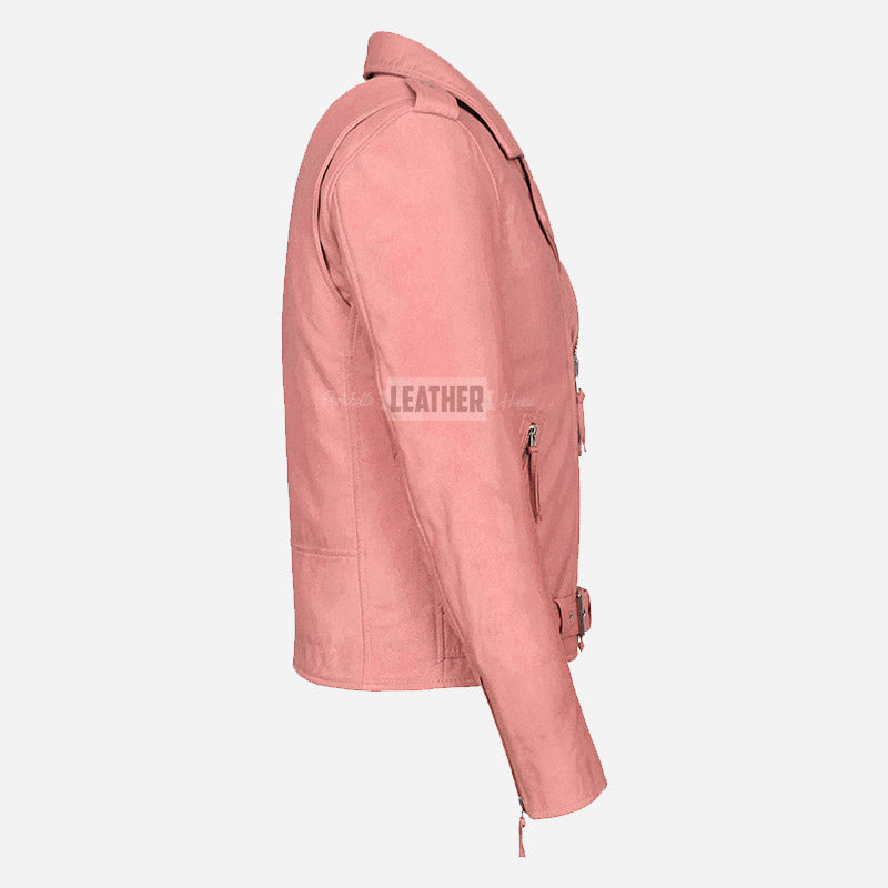 BRUZE Men’s Classic Leather Biker Jacket