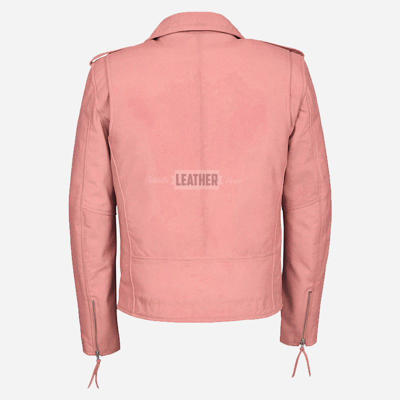 BRUZE Men’s Classic Leather Biker Jacket