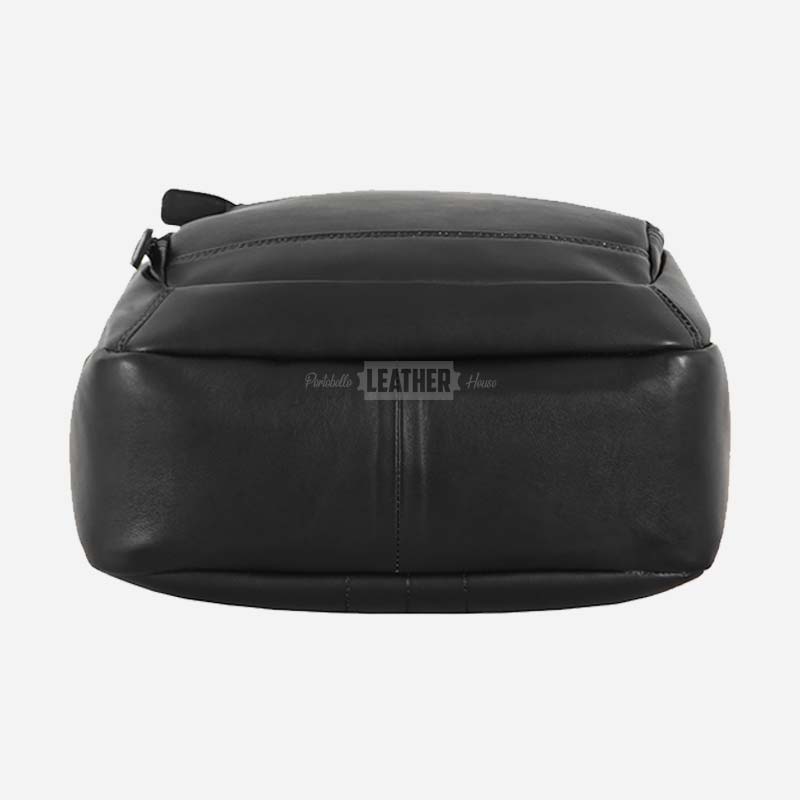 Black Soft Leather Backpack