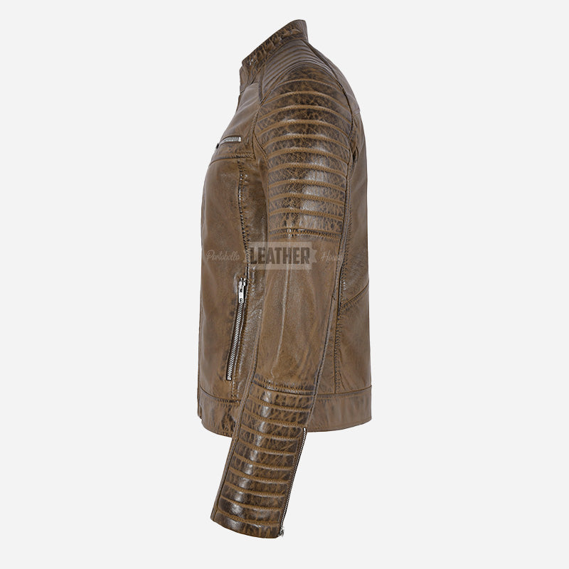 VARIE Vintage Leather Biker Jacket