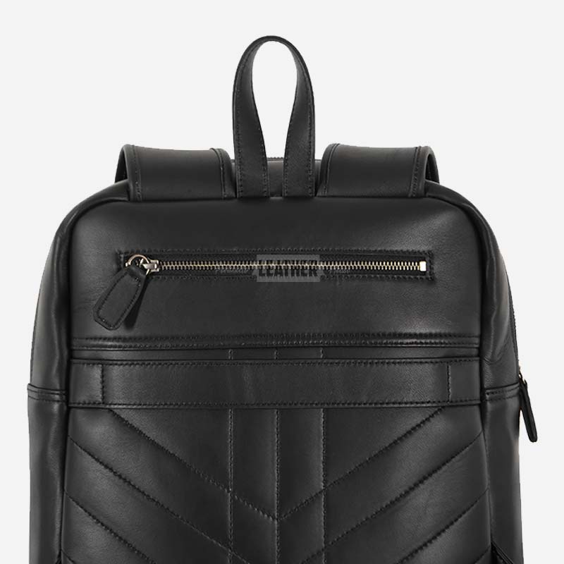 Black Soft Leather Backpack