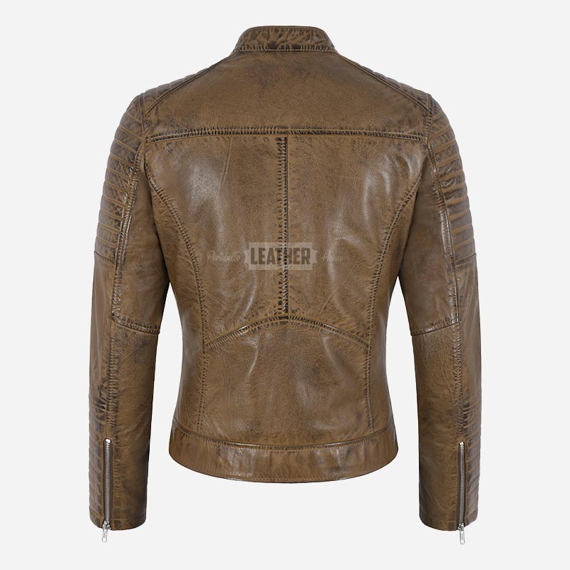 VARIE Vintage Leather Biker Jacket