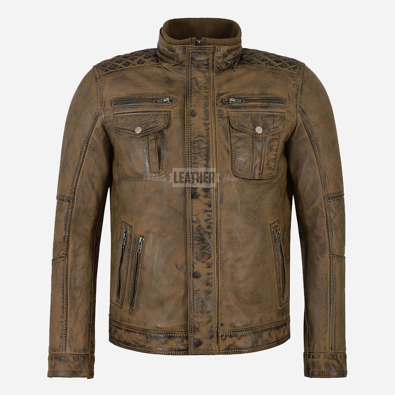 ASHWICK Men's Vintage Leather Jacket