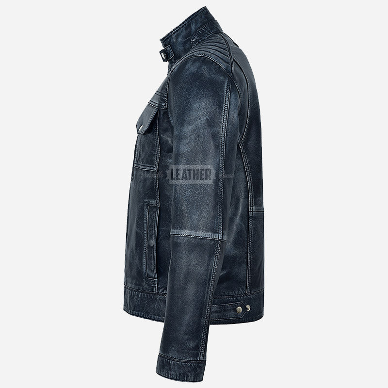 EMBERCLOAK Vintage Racer Leather Jacket