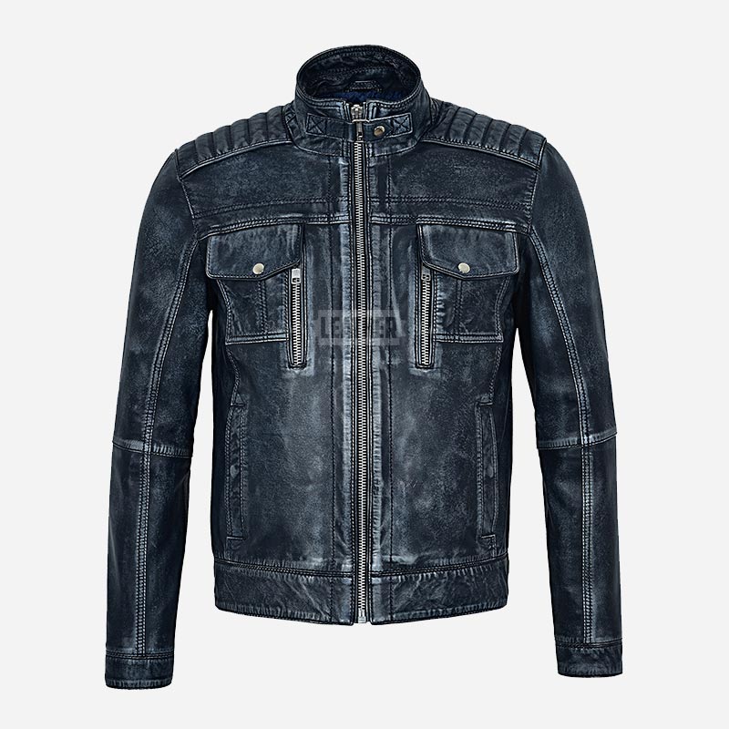EMBERCLOAK Vintage Racer Leather Jacket