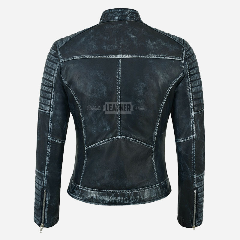 VARIE Vintage Leather Biker Jacket