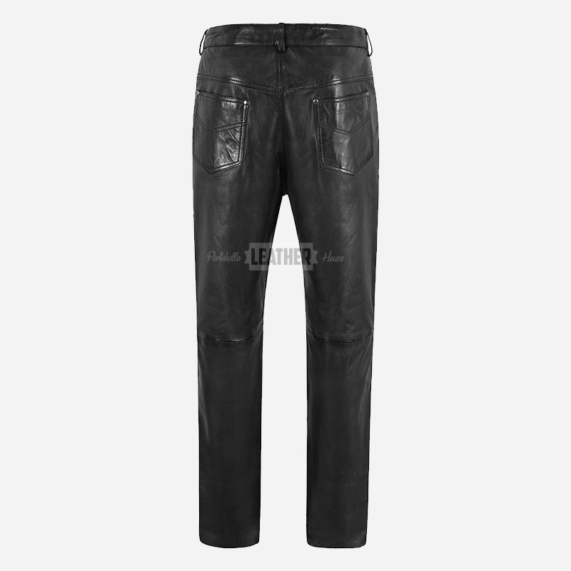 GRIT Men's Leather Pants Jean's Style