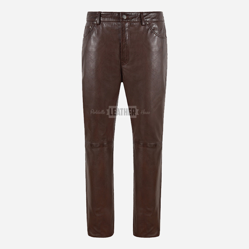GRIT Men's Leather Pants Jean's Style