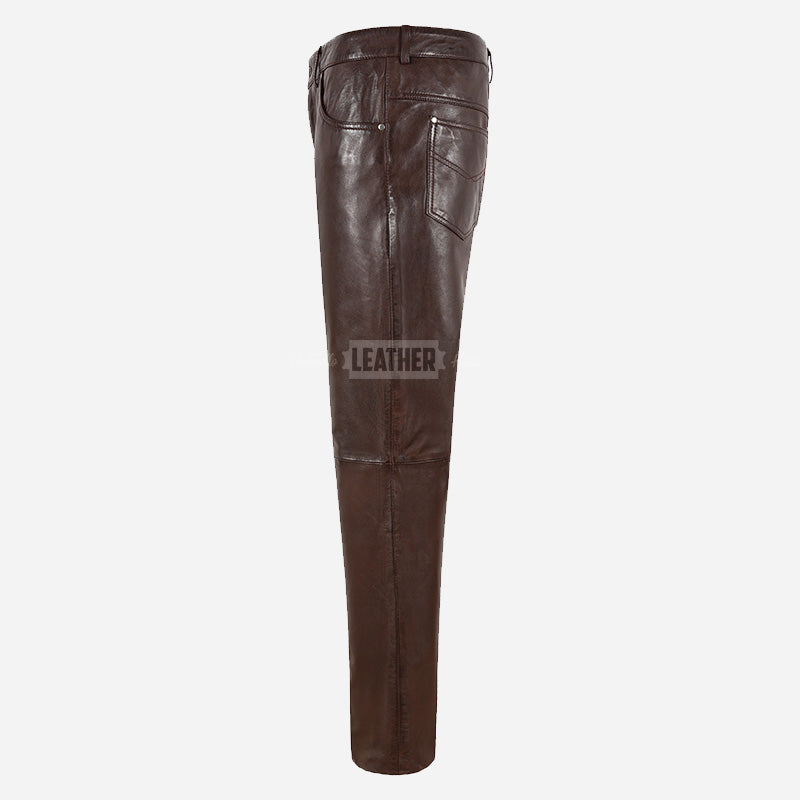 GRIT Men's Leather Pants Jean's Style