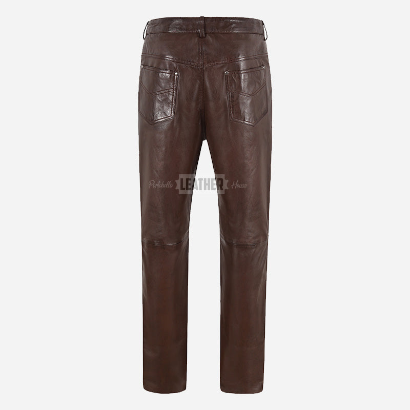 GRIT Men's Leather Pants Jean's Style