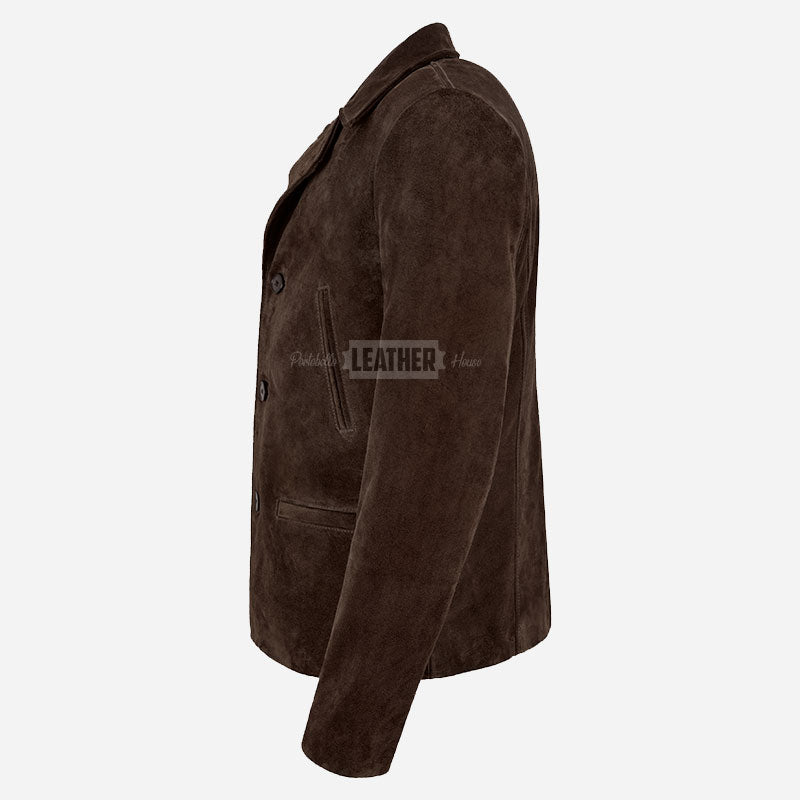 FLINTBORNE 70's Classic Suede Jacket in Brown