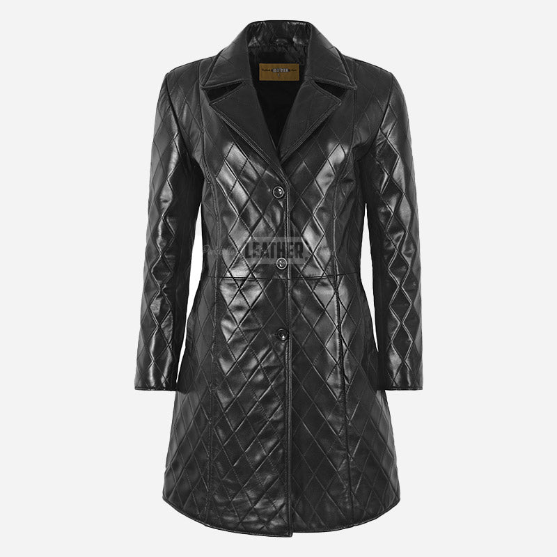 LUMINA Women's Quilted Leather Coat