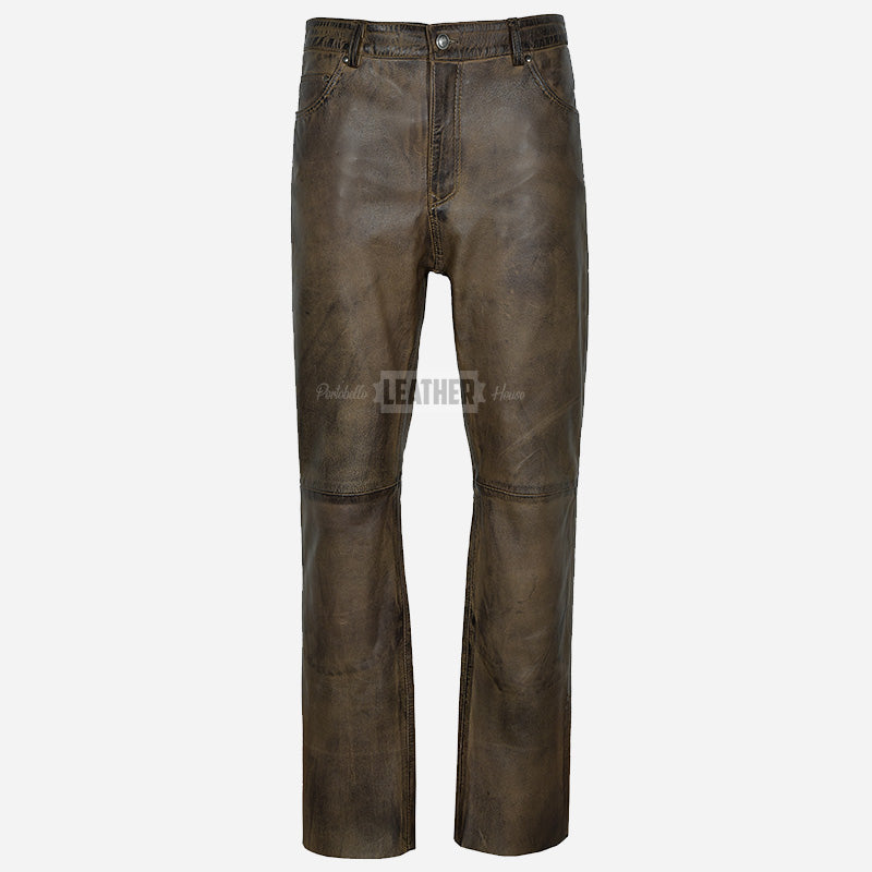 GRIT Men's Leather Pants Jean's Style
