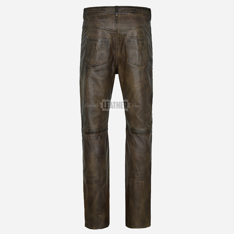 GRIT Men's Leather Pants Jean's Style