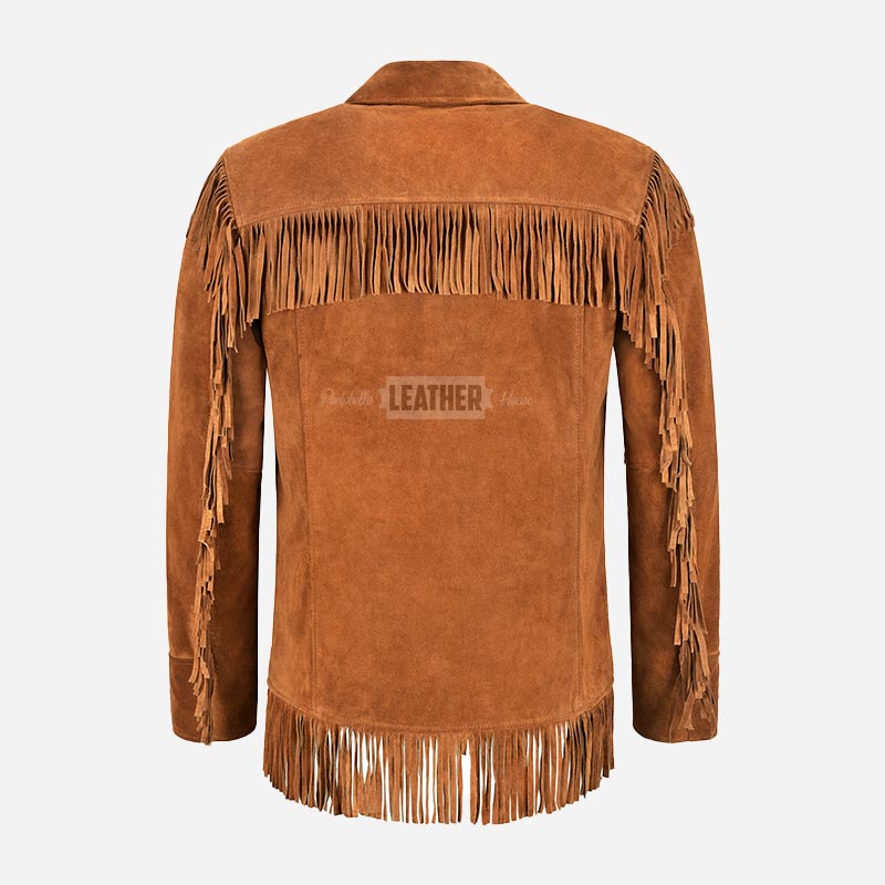 KAVIR Western Fringes Suede Jacket for Men