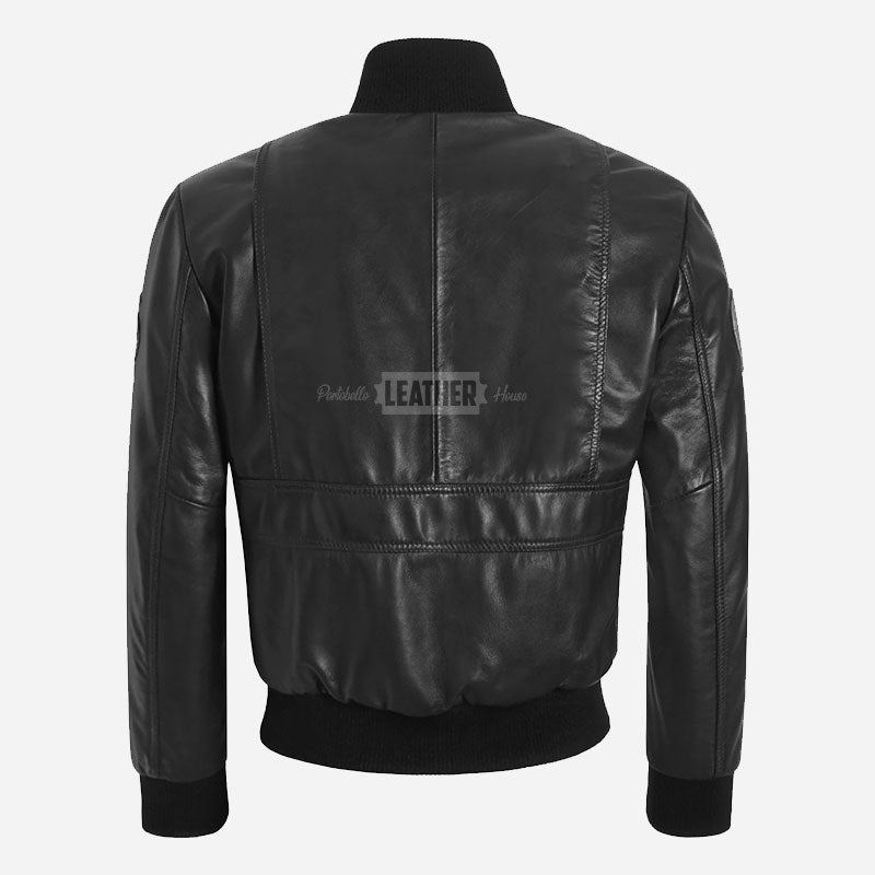 TOP GUN Men's Leather Bomber Jacket