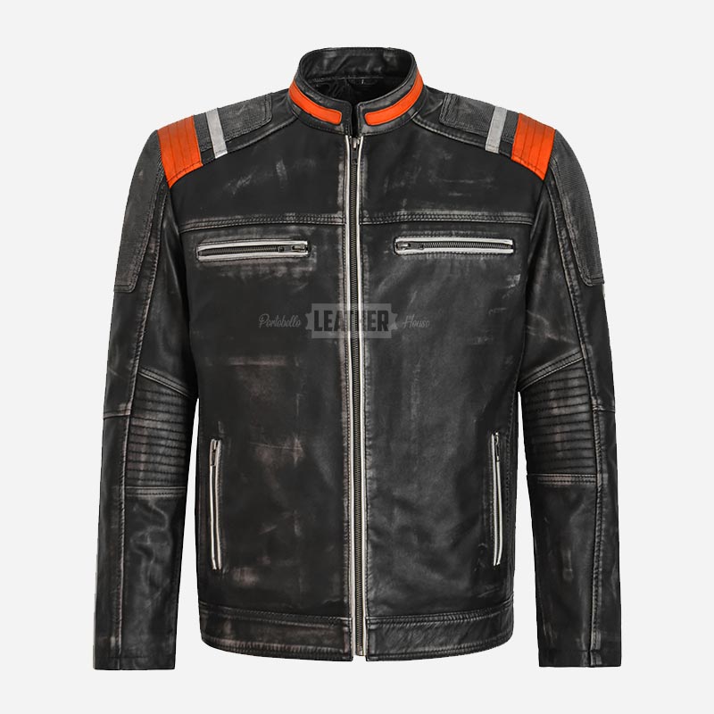 STORMFELL Men's Café Racer Leather Jacket