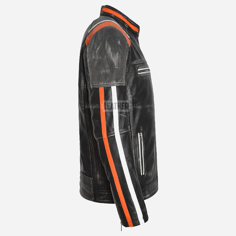 STORMFELL Men's Café Racer Leather Jacket