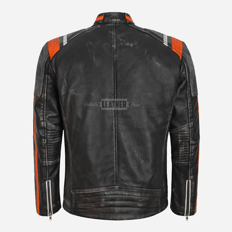 STORMFELL Men's Café Racer Leather Jacket