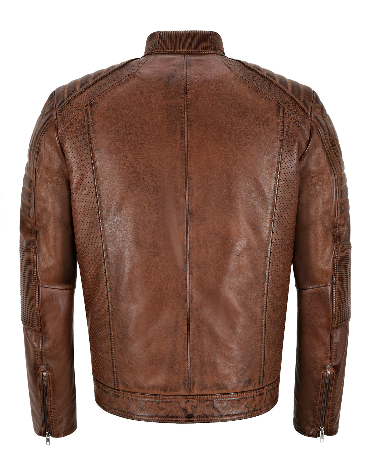 BRAVIK Men's Leather Jacket in Chestnut