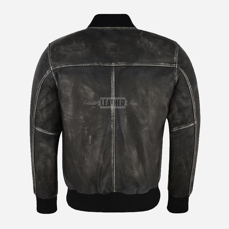 HOUSTON MA-1 Vintage Leather Bomber Flight Jacket