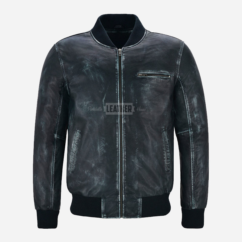 HOUSTON MA-1 Vintage Leather Bomber Flight Jacket