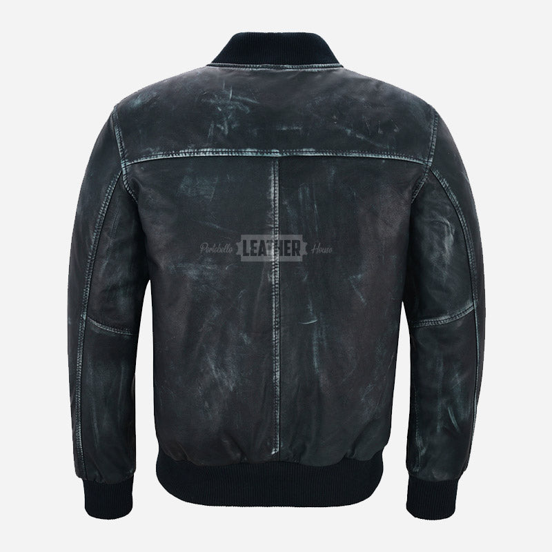 HOUSTON MA-1 Vintage Leather Bomber Flight Jacket