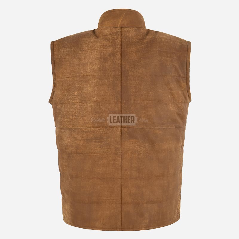 DOFF Men's Quilted Leather Gilet