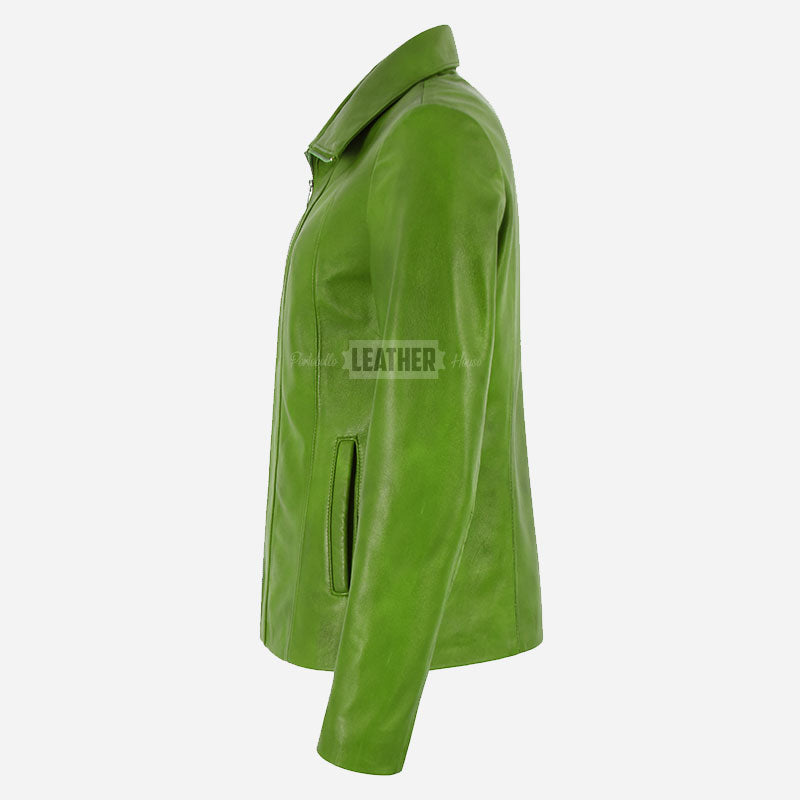 DALRAY Women's Collared Leather Jacket