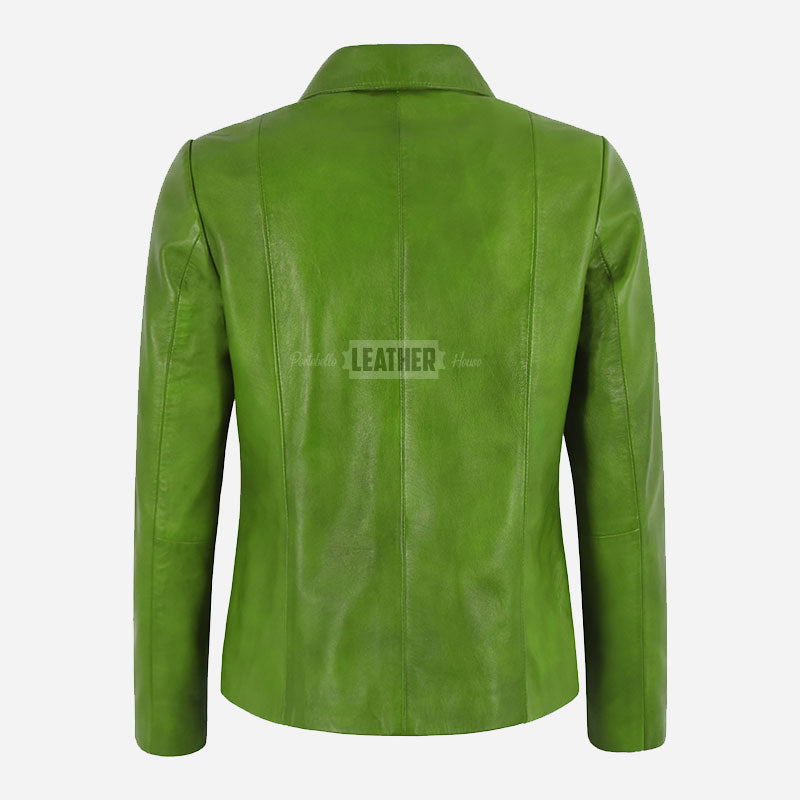 DALRAY Women's Collared Leather Jacket