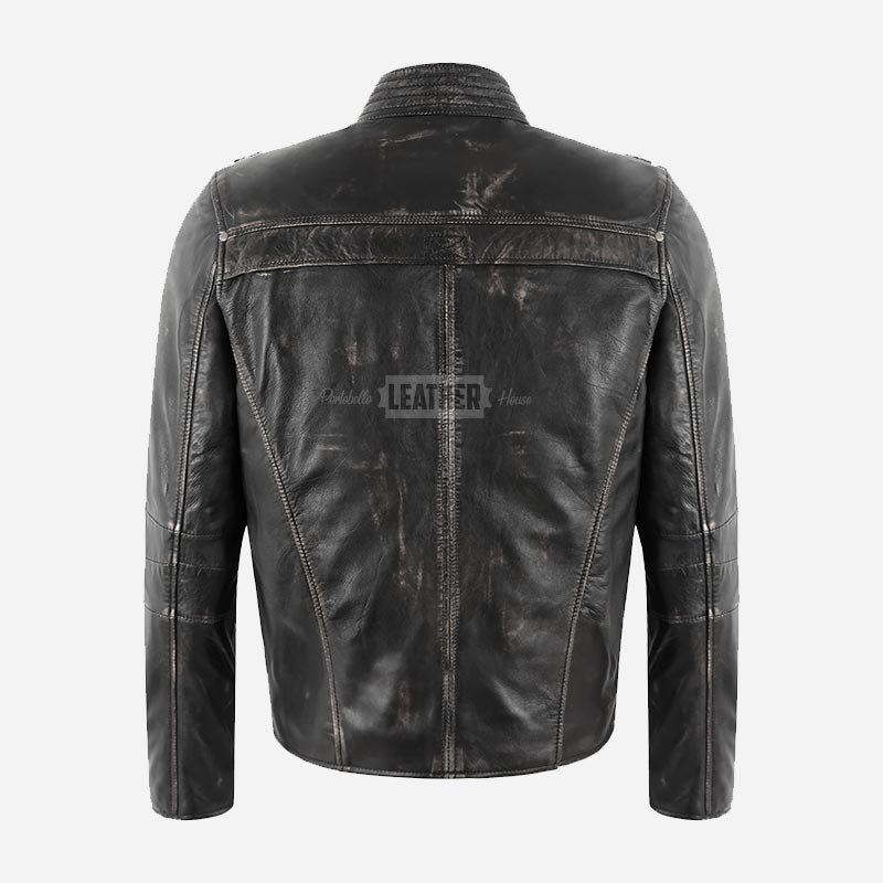 AEGIS Distressed Waxed Biker Jacket