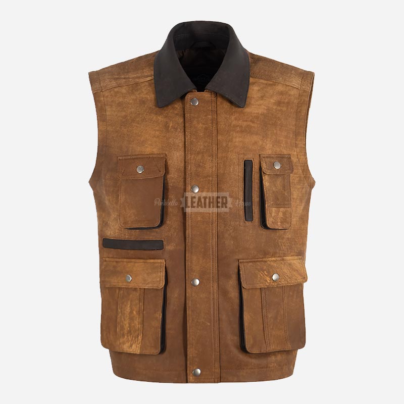 NOIRÉX Multipurpose Leather Gilet for Men