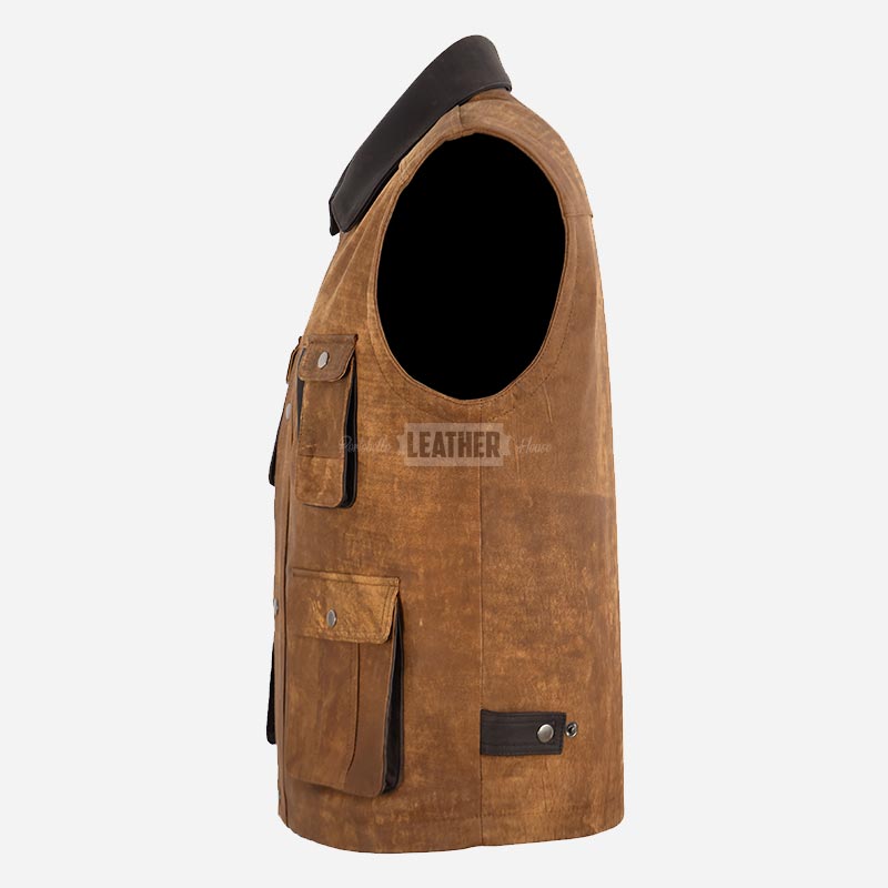 NOIRÉX Multipurpose Leather Gilet for Men