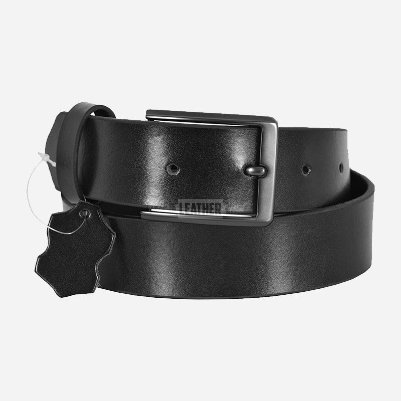 Men's Black Leather Formal Belt