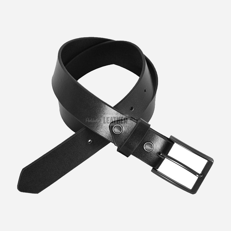 Men's Black Leather Formal Belt