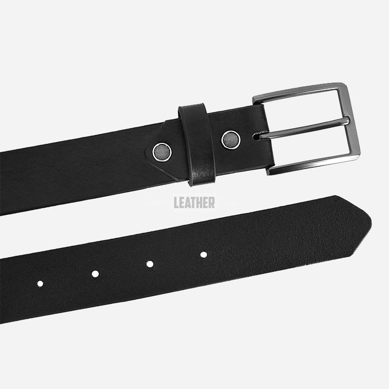Men's Black Leather Formal Belt