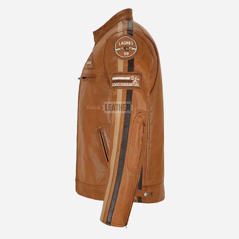 ASTRYX SIZMA Style Leather Racer Jacket