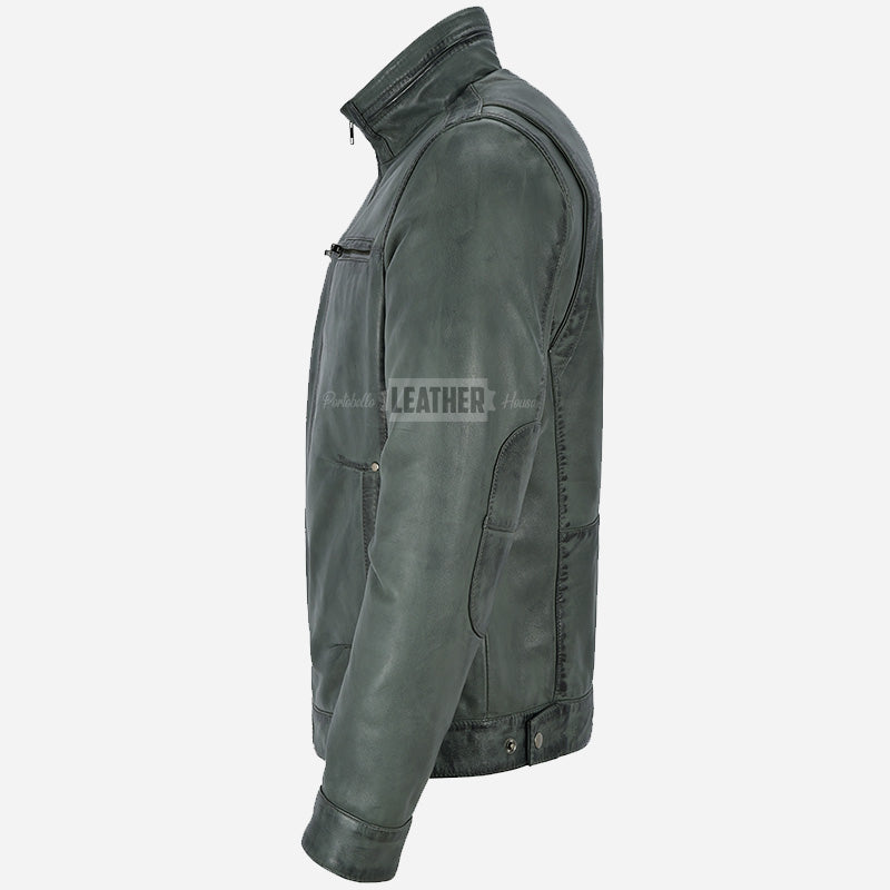 BENTOR Men's Casual Leather Jacket