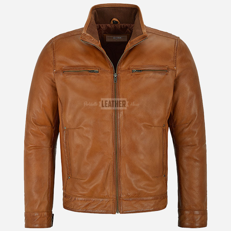 BENTOR Men's Casual Leather Jacket