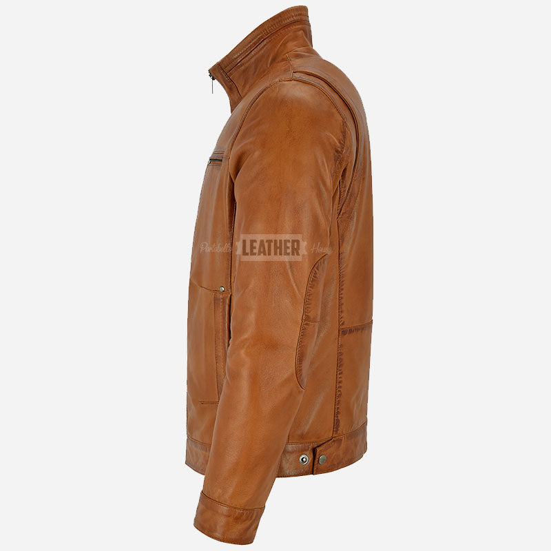 BENTOR Men's Casual Leather Jacket