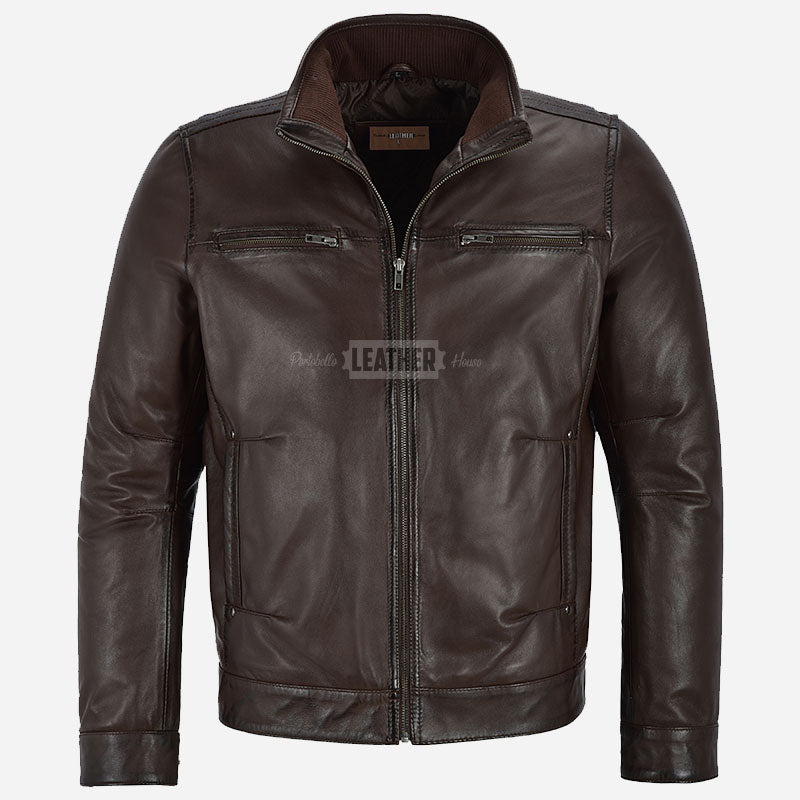 BENTOR Men's Casual Leather Jacket