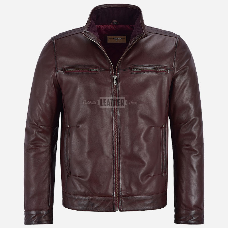 BENTOR Men's Casual Leather Jacket