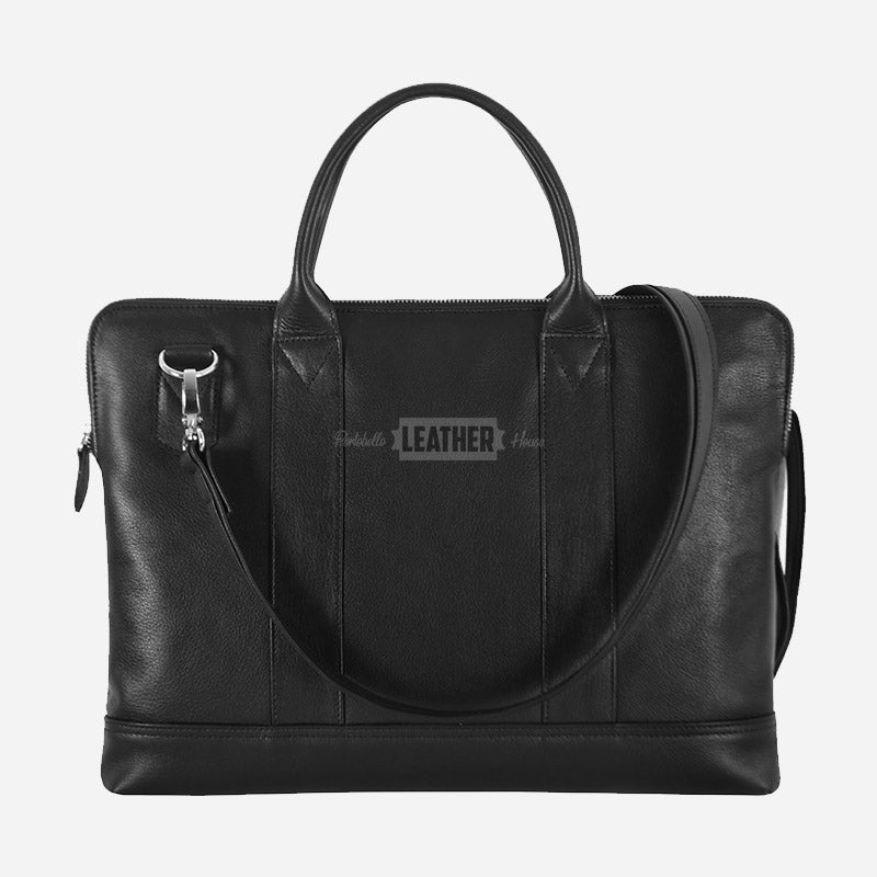 Leather Laptop Sleeve Slim Crossbody Bag