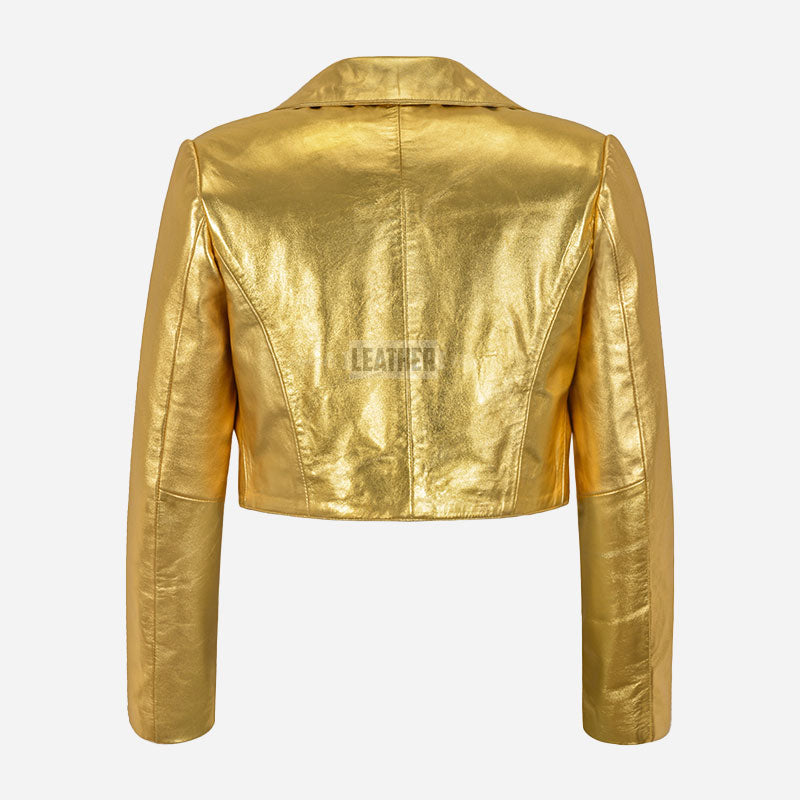 ASHEN Women's Cropped Bolero Jacket Silver & Golden