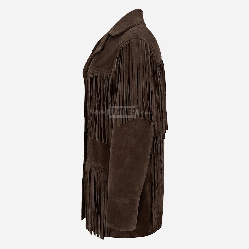 EVOKE Women's Suede Fringe Jacket