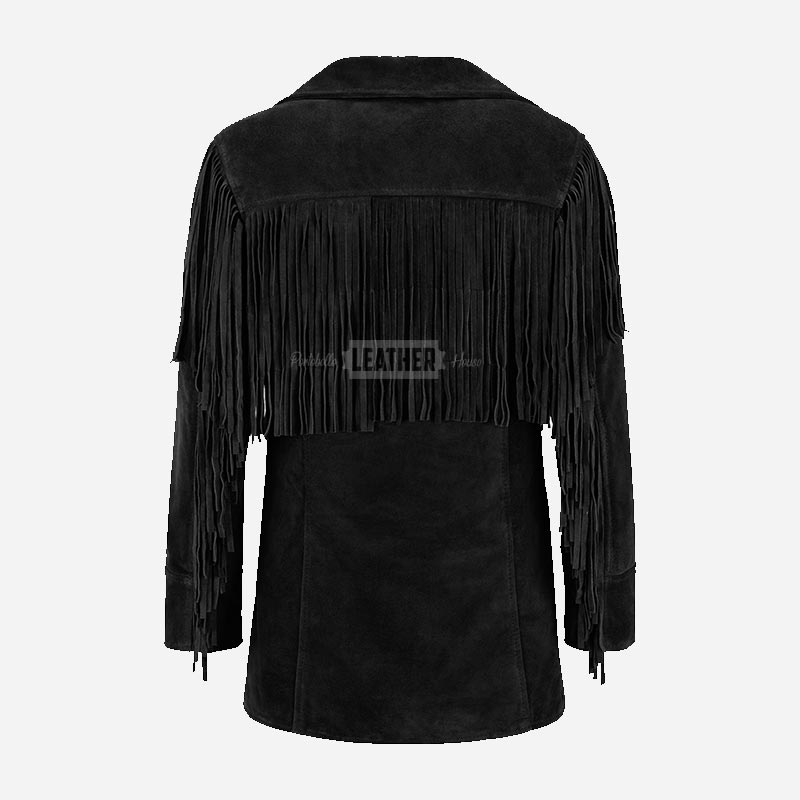 EVOKE Women's Suede Fringe Jacket