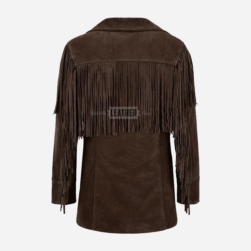 EVOKE Women's Suede Fringe Jacket