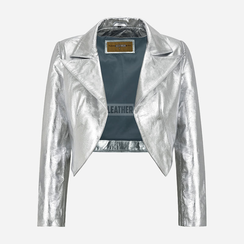 ASHEN Women's Cropped Bolero Jacket Silver & Golden